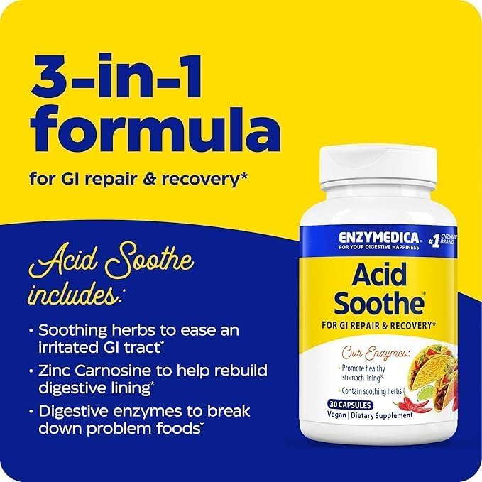 Enzymedica Multi-Enzymes 3-in-1 Formula 14g side view
