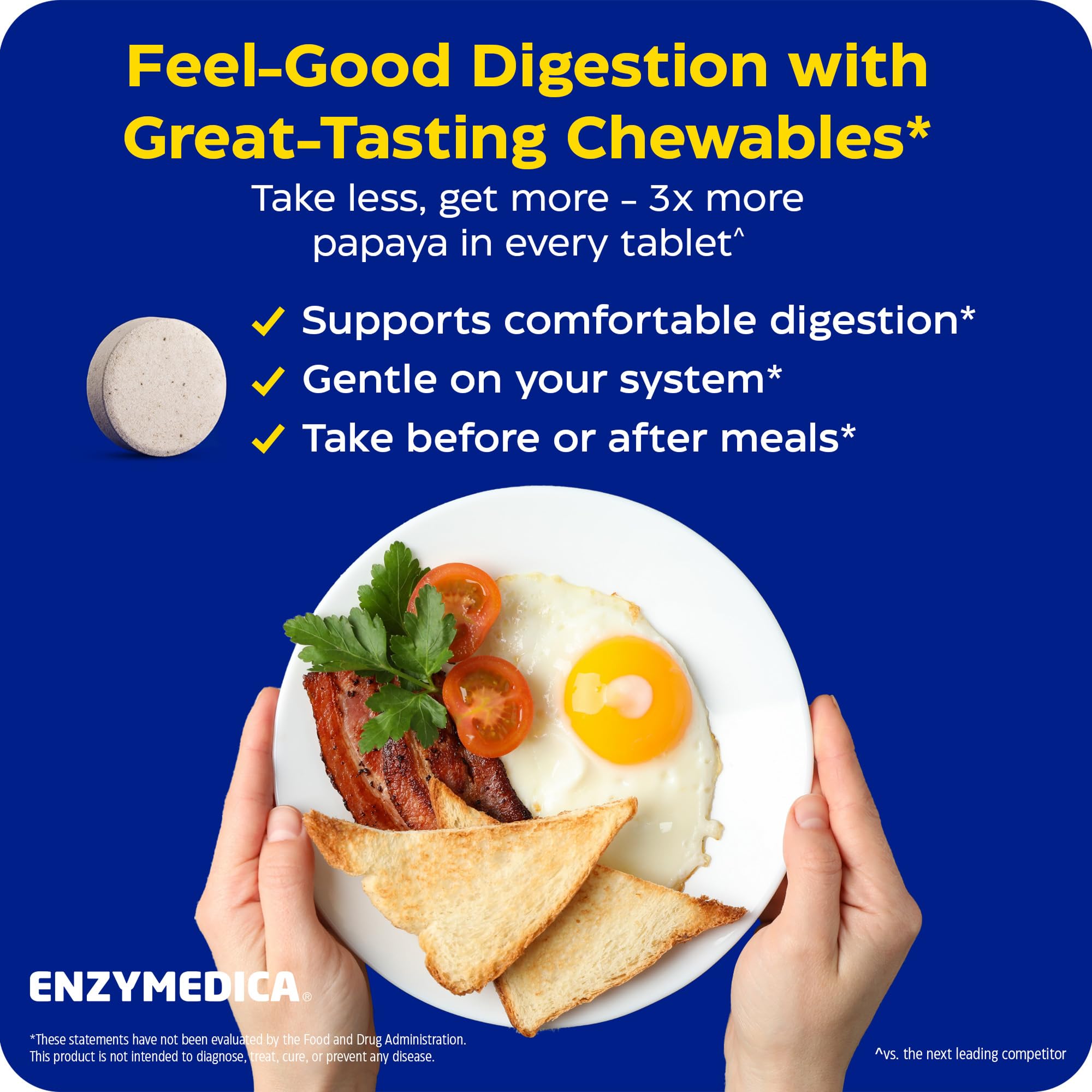 Enzymedica Papaya Gold tablet in hand