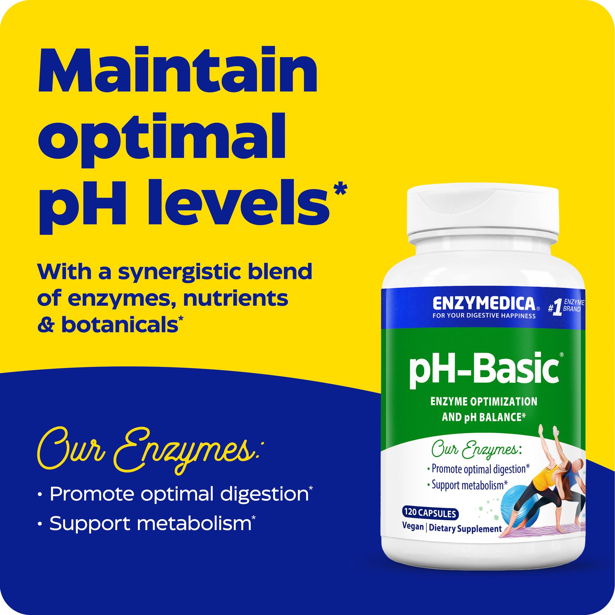 Enzymedica pH-Basic Multi-Enzymes 90 Capsules back view