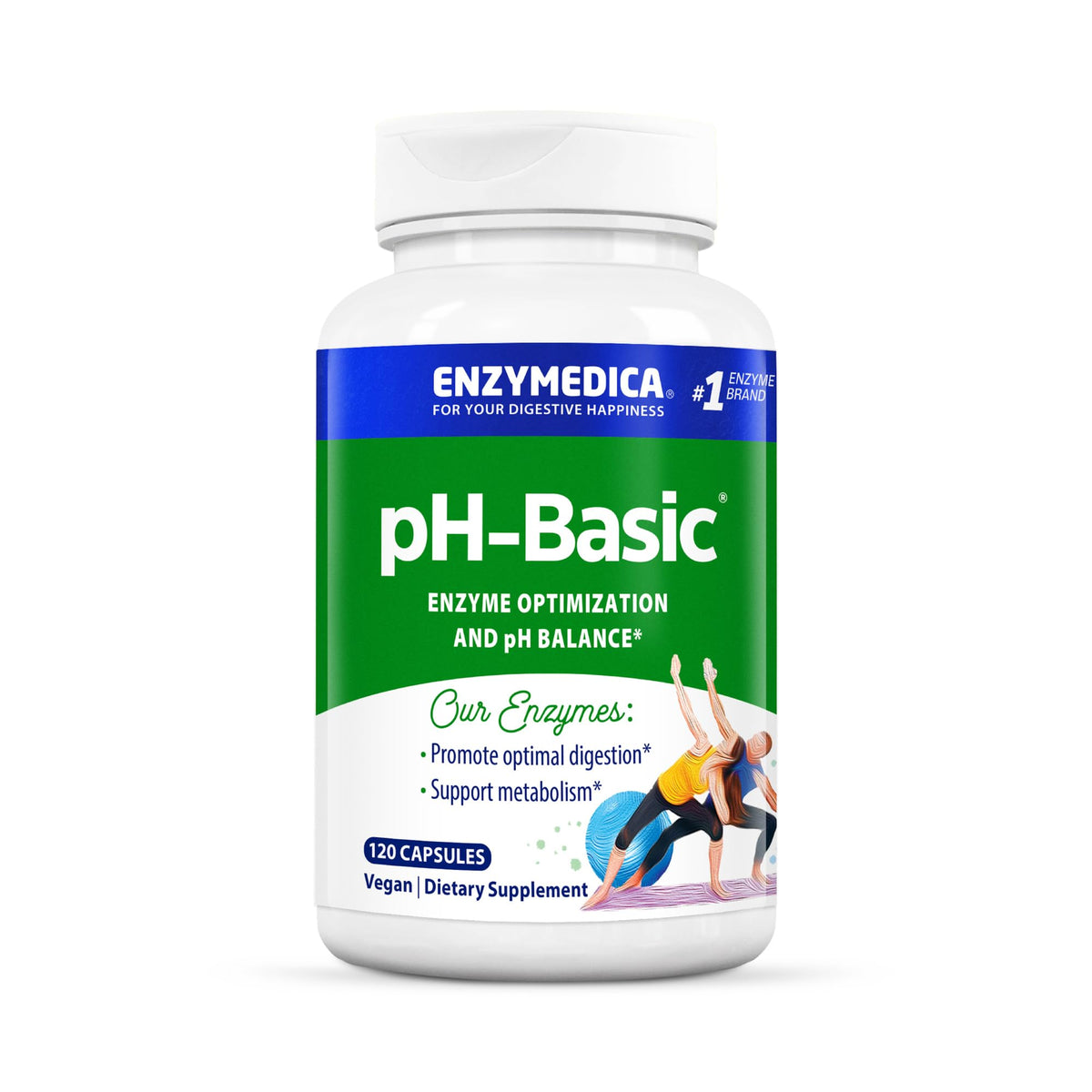 Enzymedica pH-Basic Multi-Enzymes 90 Capsules front view