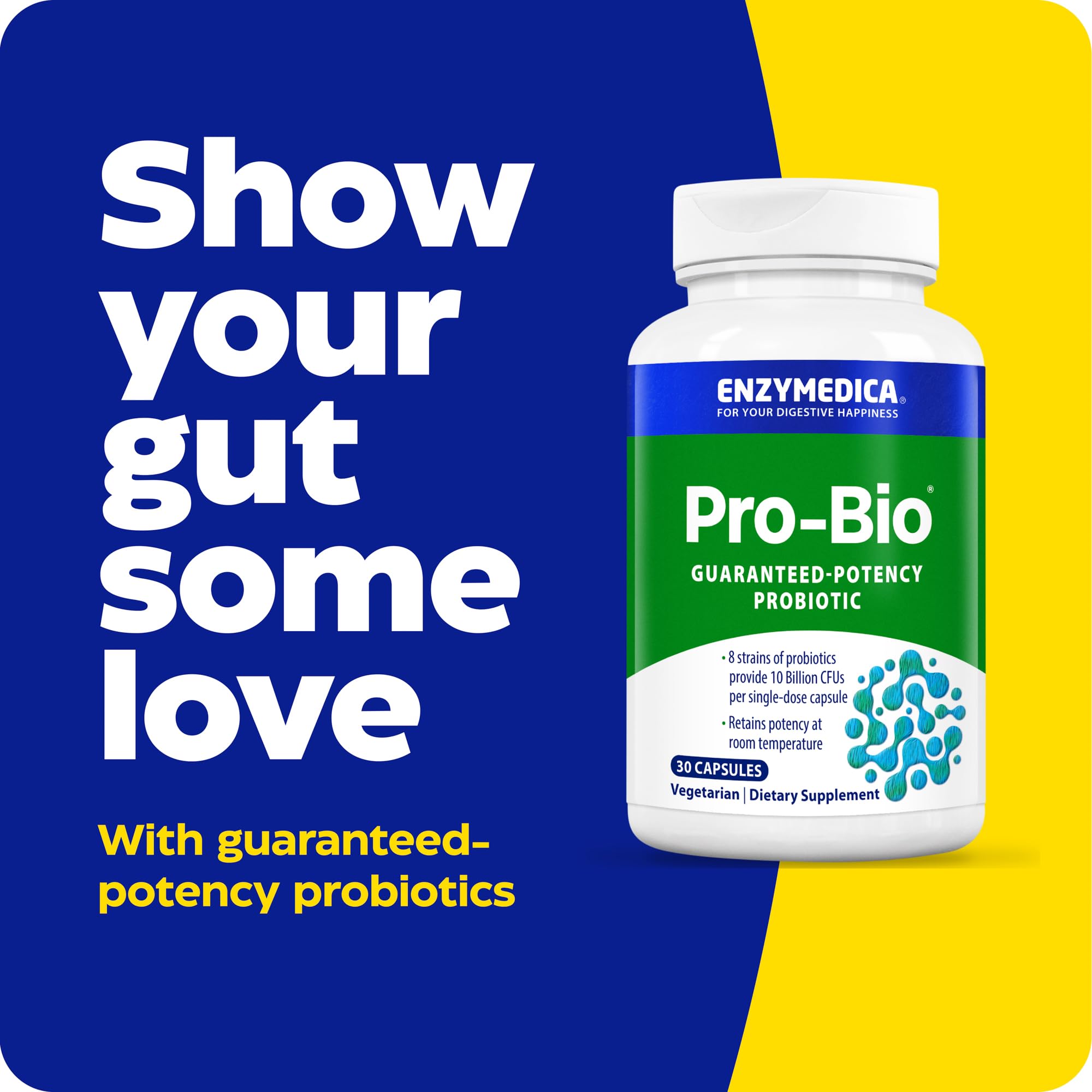 Enzymedica Pro-Bio Probiotic Capsules side view showing capsule details