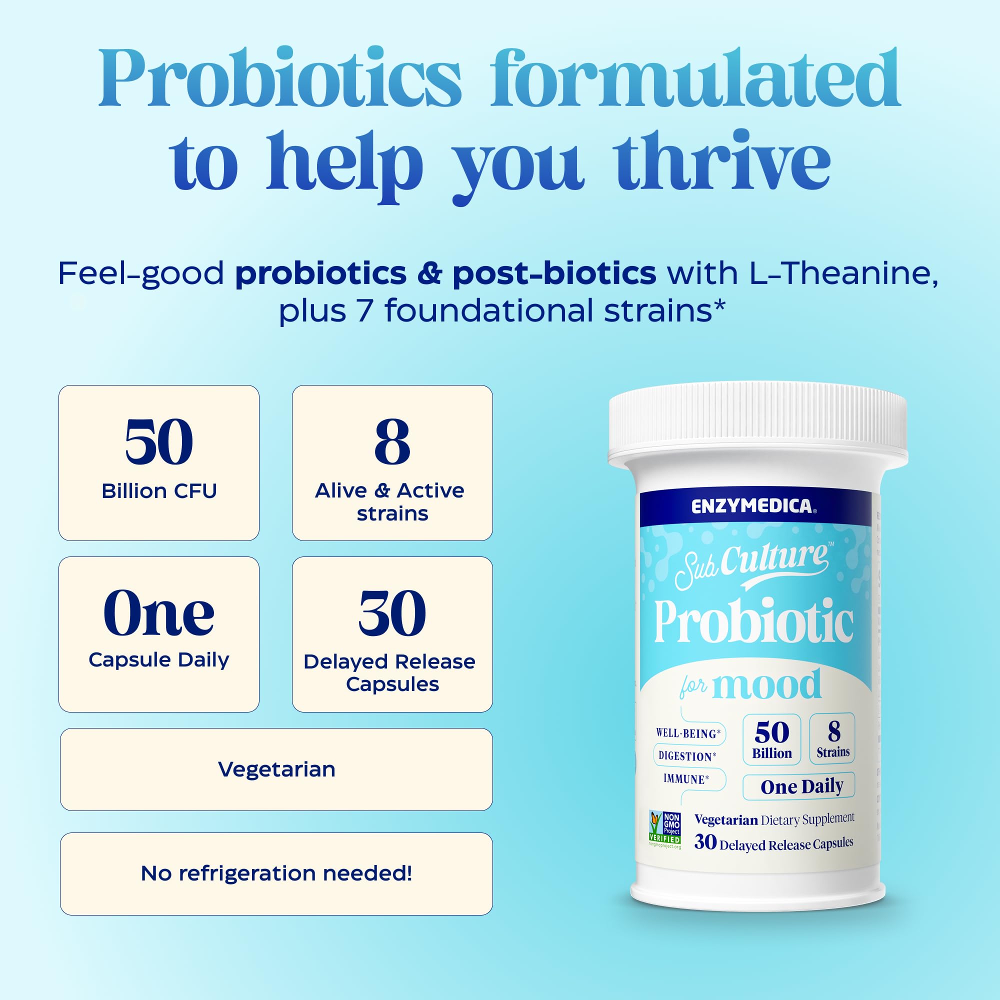 Enzymedica Probiotic Capsules 50 Billion CFU with a measuring spoon