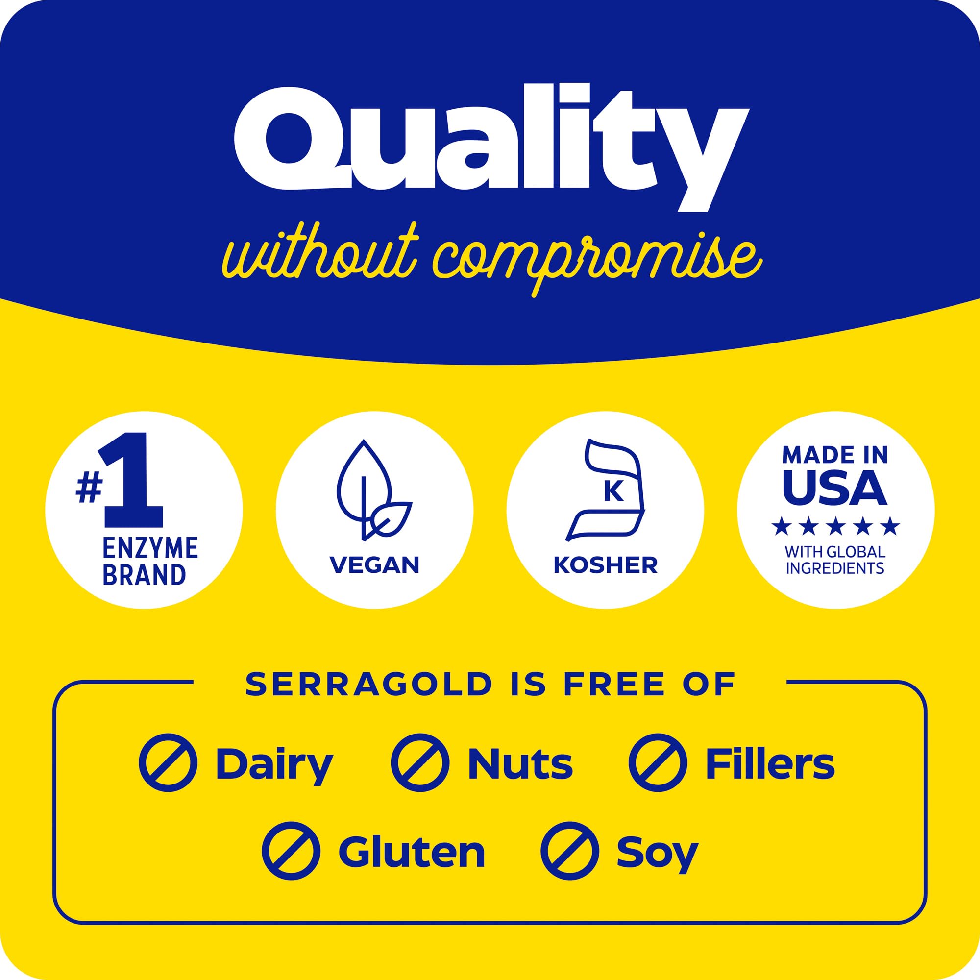 Enzymedica SerraGold Serrapeptase Supplement with a measuring spoon