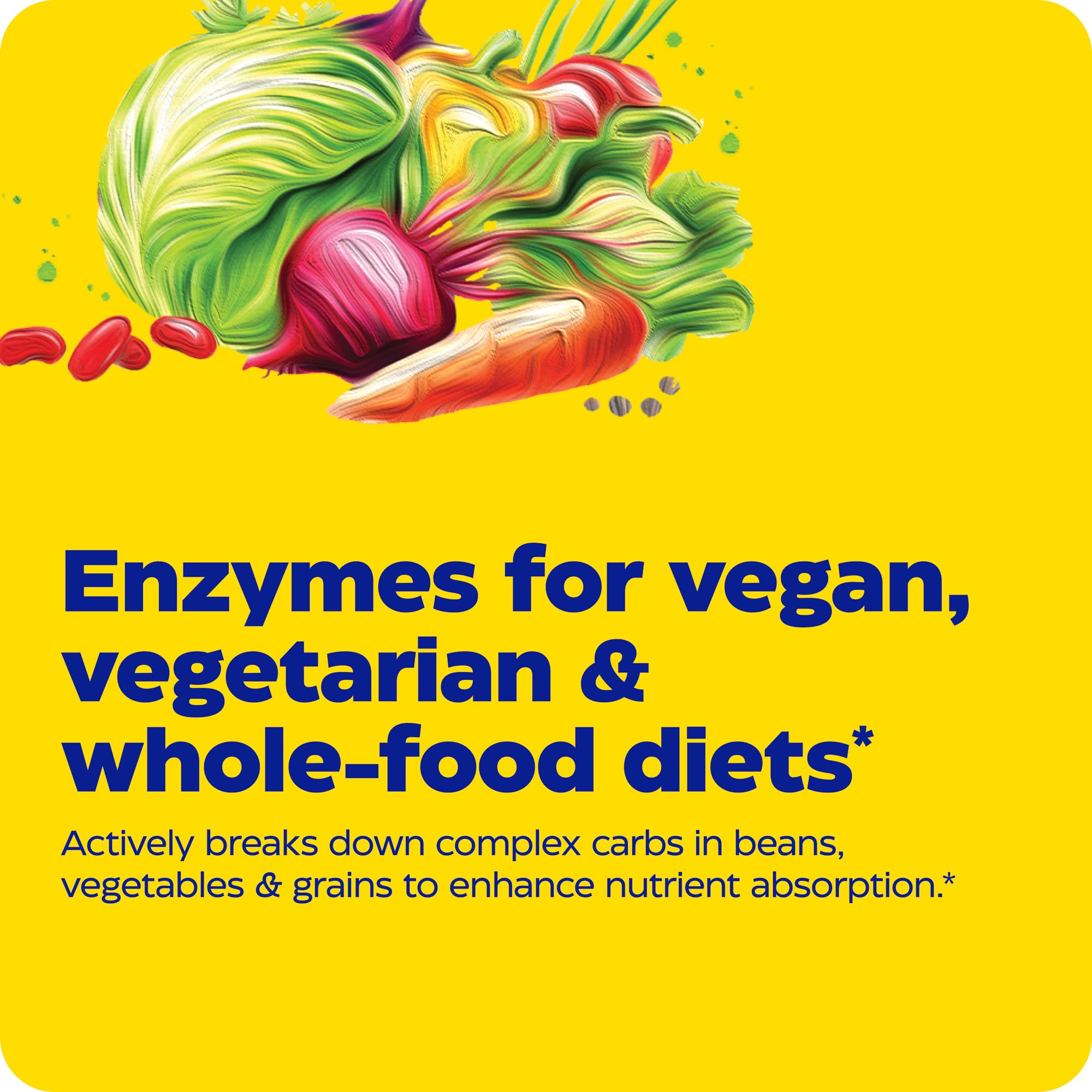 Enzymedica VeggieGest Multi-Enzymes 90 Capsules on a wooden table
