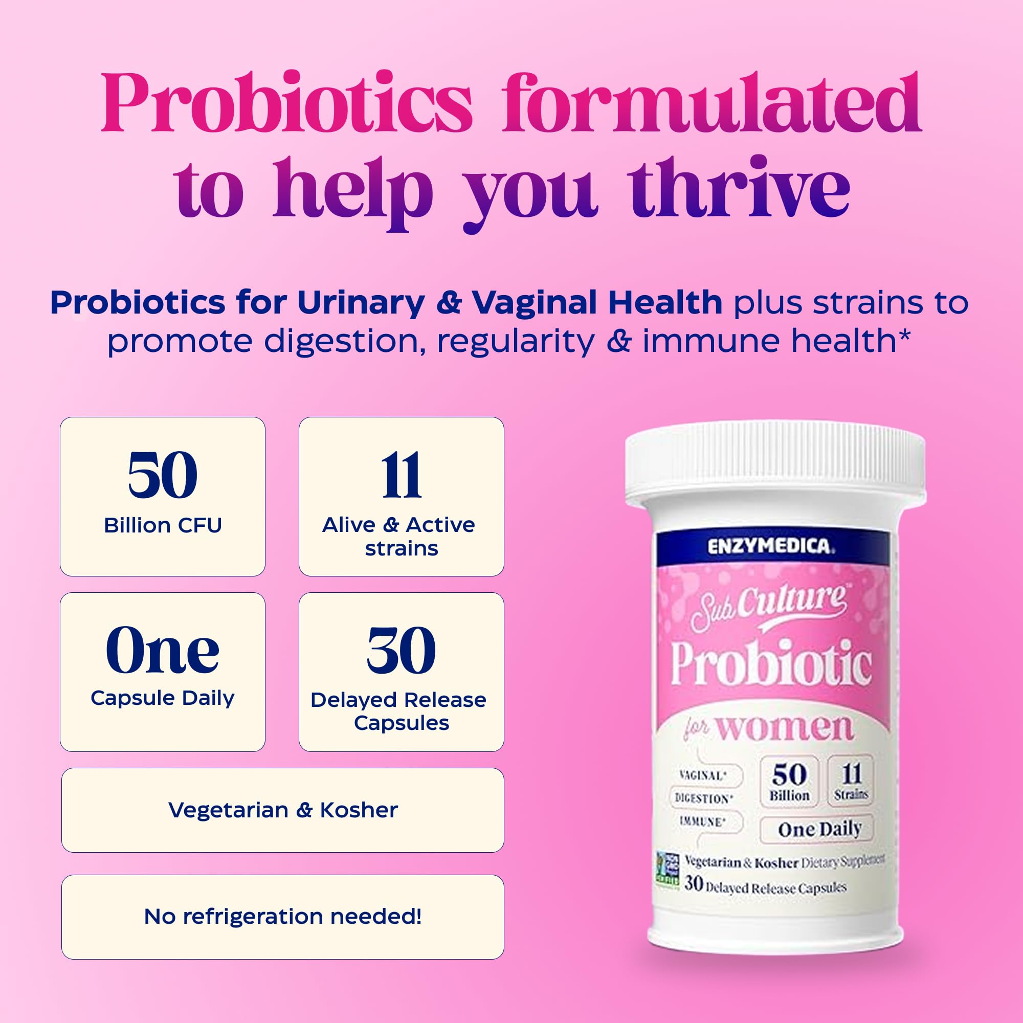 Enzymedica Women's Probiotic side view of bottle