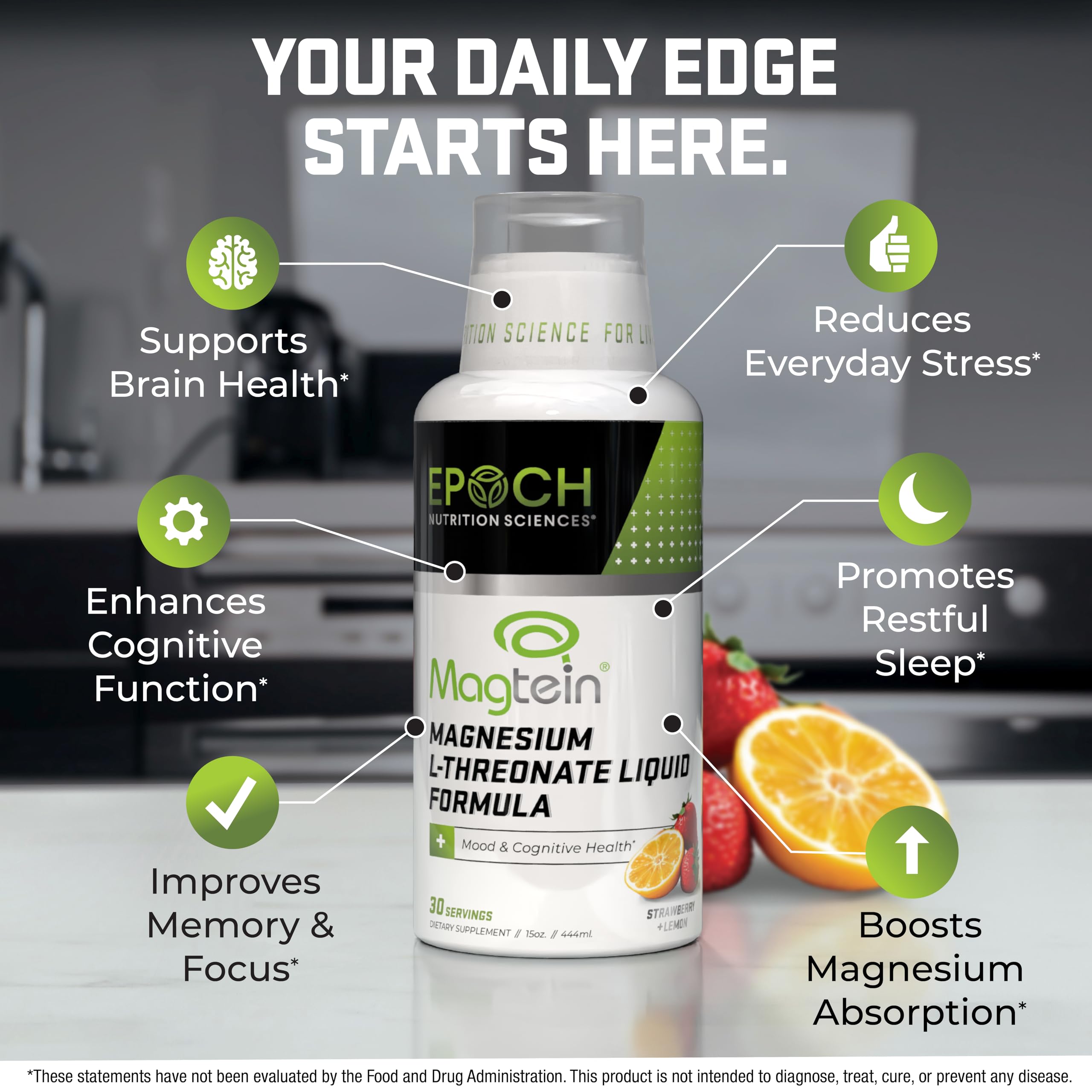 Epoch Nutrition Sciences Magnesium L-Threonate Liquid back view