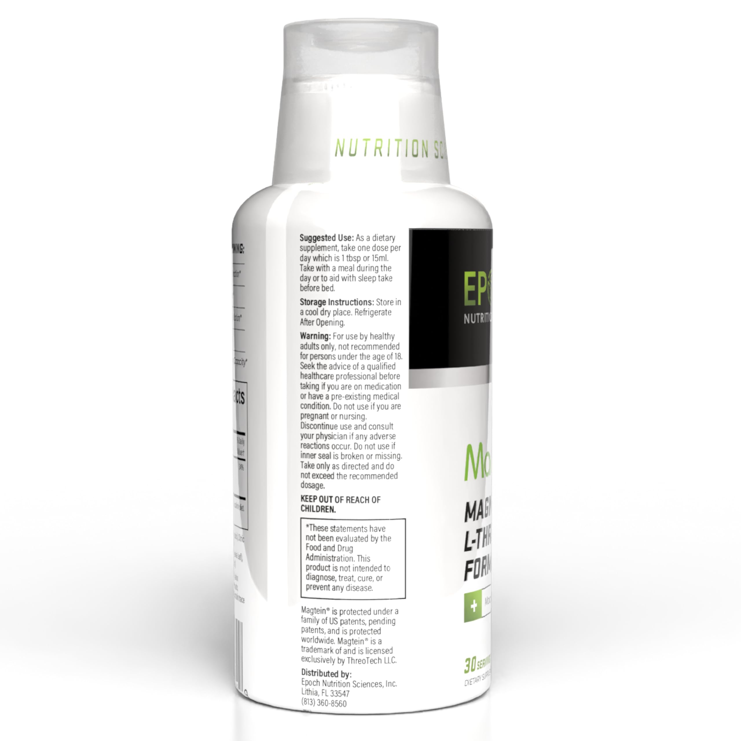 Epoch Nutrition Sciences Magnesium L-Threonate Liquid ingredients list