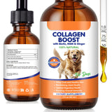 EQEIYICS Liquid Collagen Drops for Dogs front view with packaging