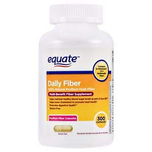 Equate Daily Fiber 300 capsules psyllium husk supplement front view