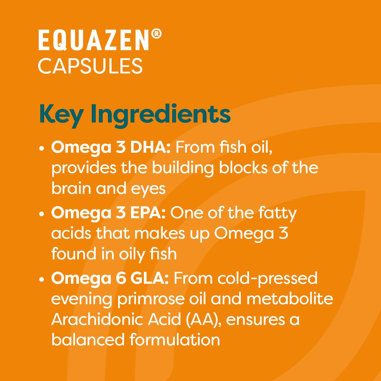 Equazen Omega 3 & 6 Capsules opened bottle showing capsules