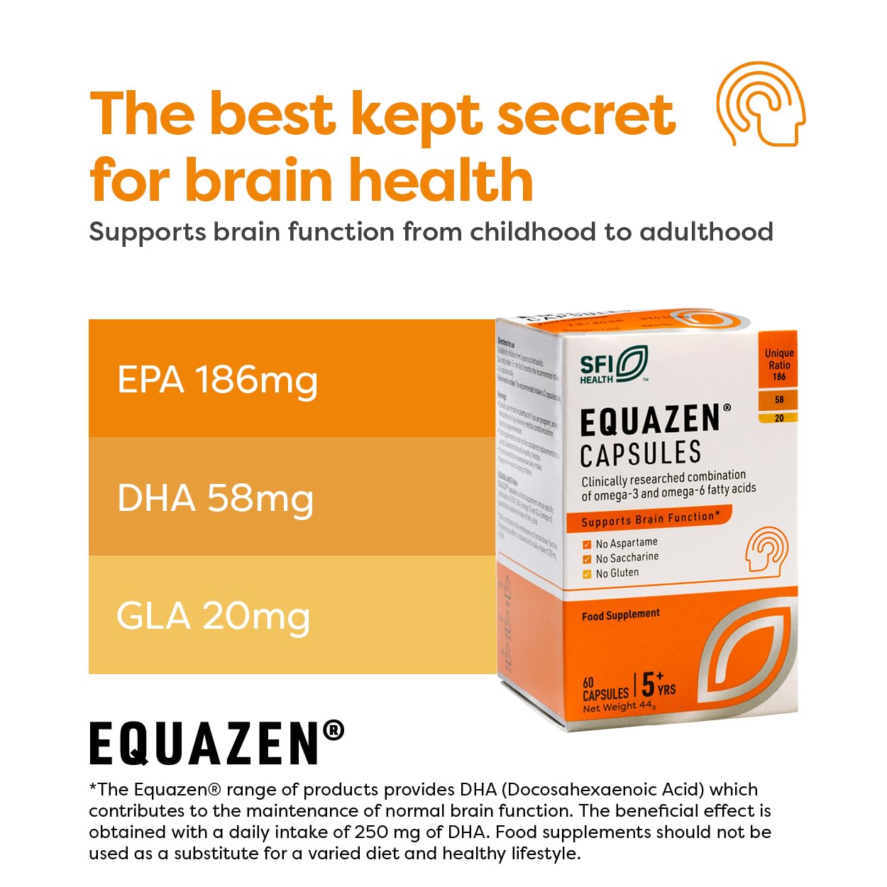 Equazen Omega 3 & 6 Capsules with dosage information