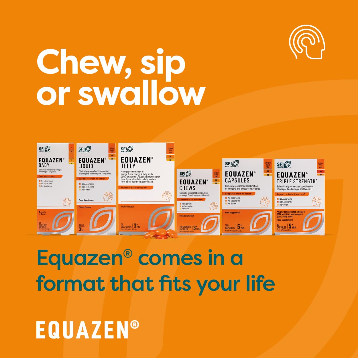 Equazen Omega 3 & 6 Capsules with nutritional information