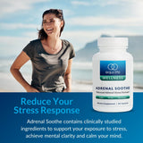 Equilife Adrenal Soothe Supplement capsules on a wooden surface