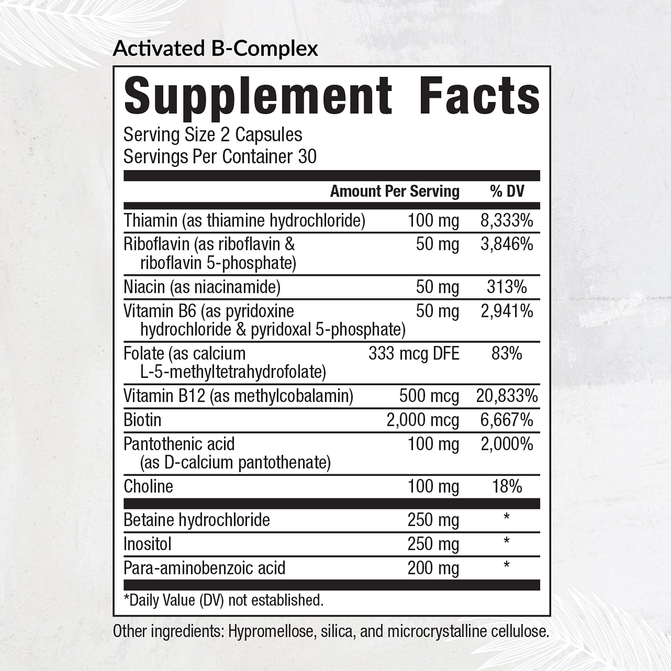Equilife B-Complex Vitamins Supplement side view with label