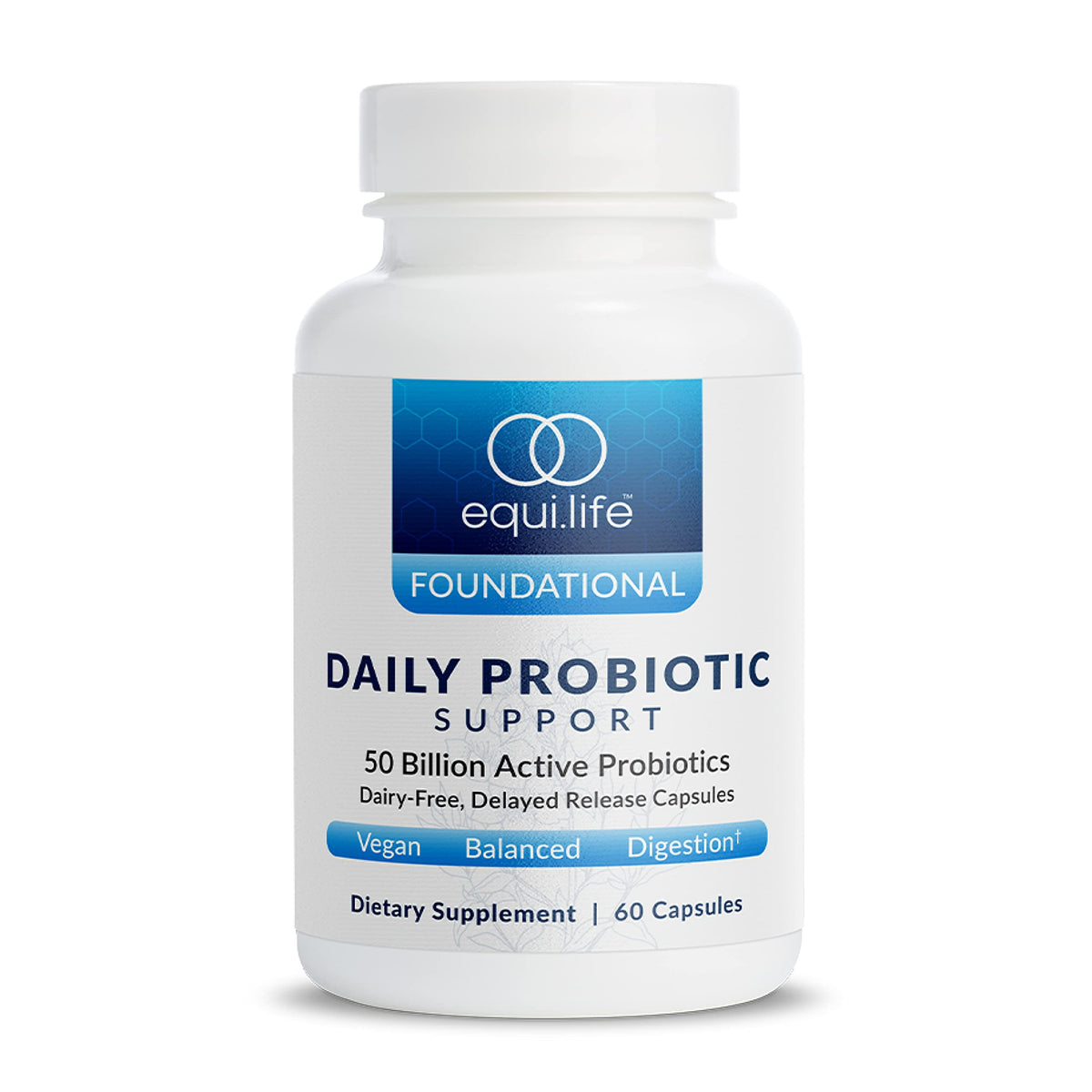 Equilife Daily Probiotic Supplement 50 Billion CFU 60 Capsules front view