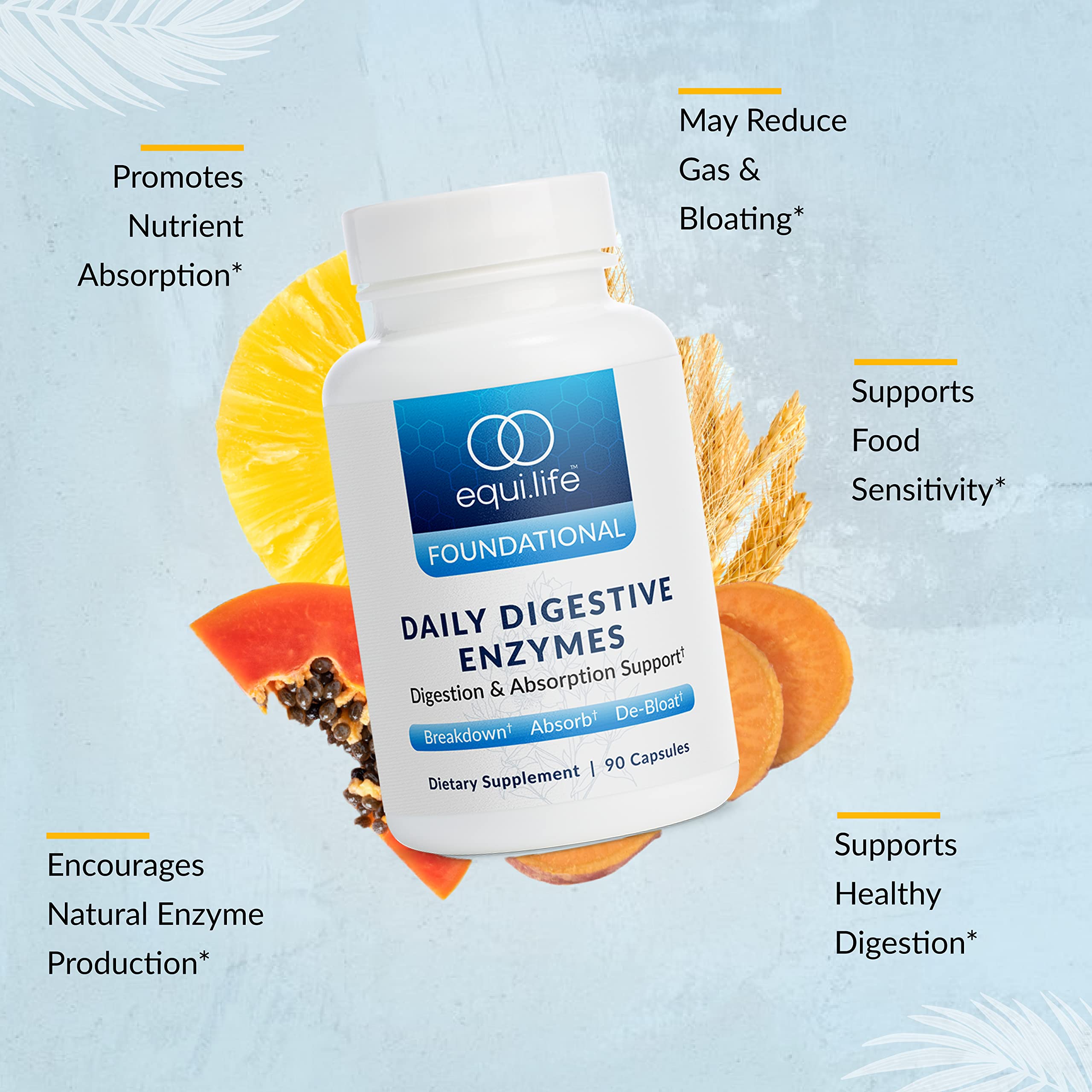 Equilife Multi-Enzyme Supplement capsule close-up