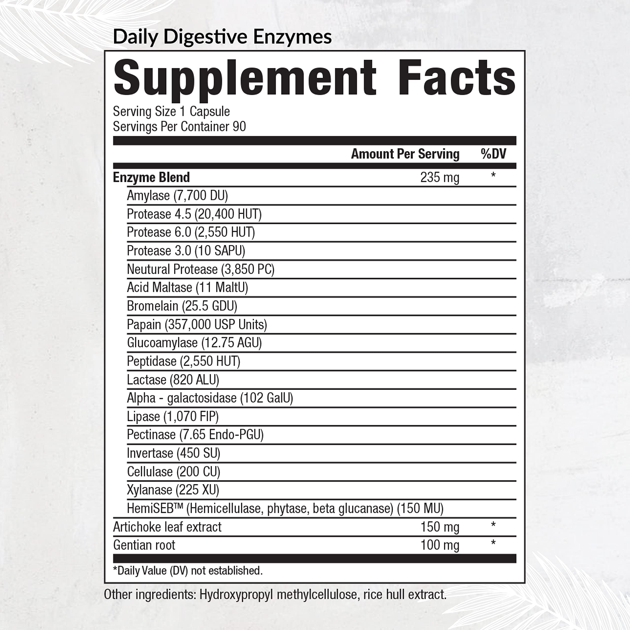 Equilife Multi-Enzyme Supplement side view with label