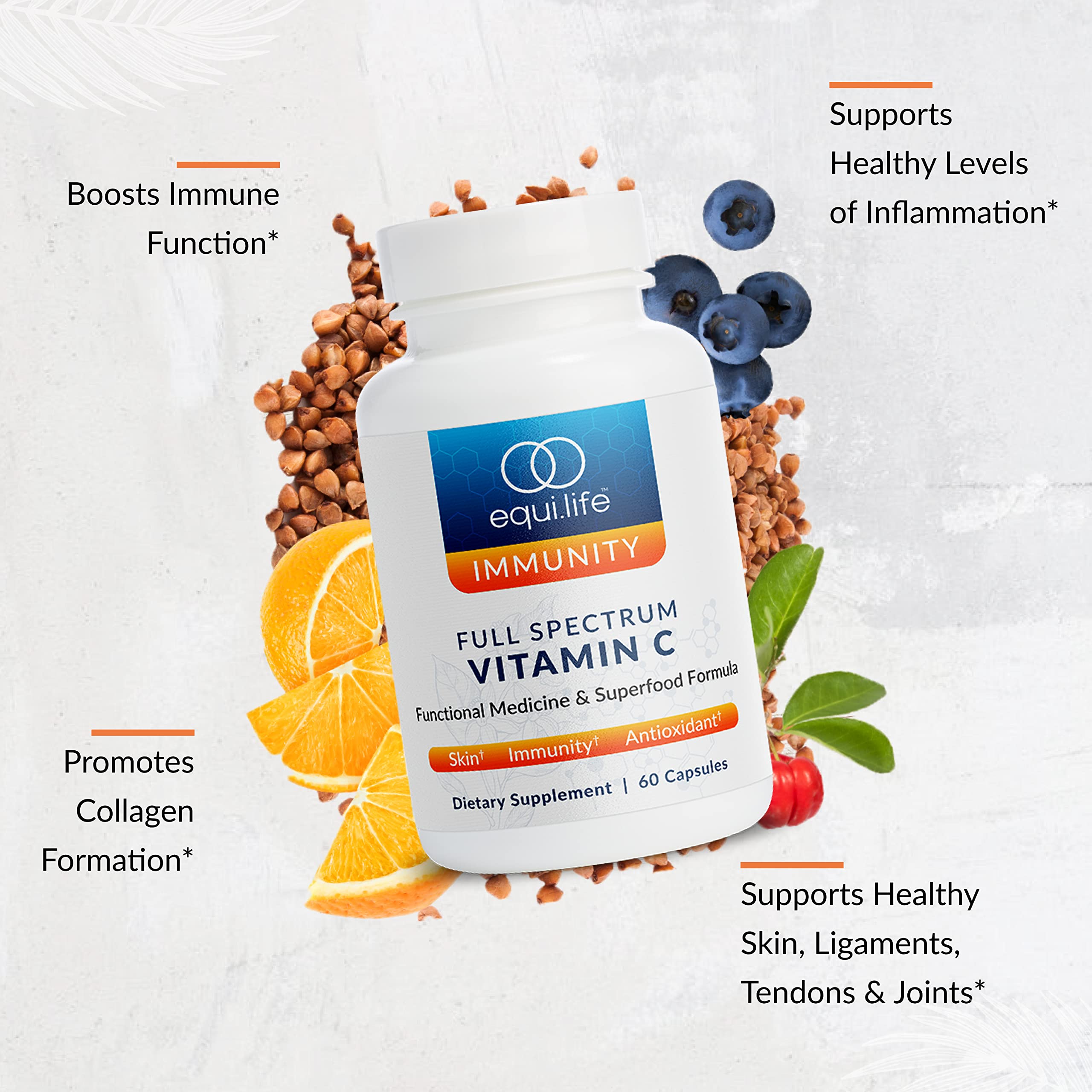 Equilife Vitamin C Capsules bottle with cap