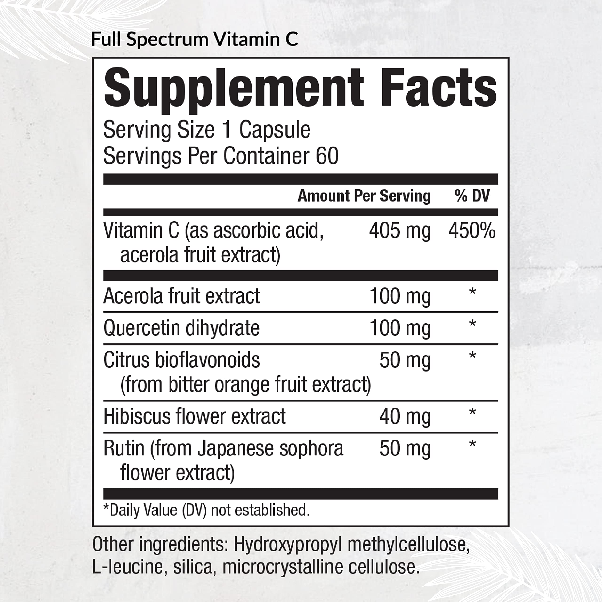 Equilife Vitamin C Capsules side view with label