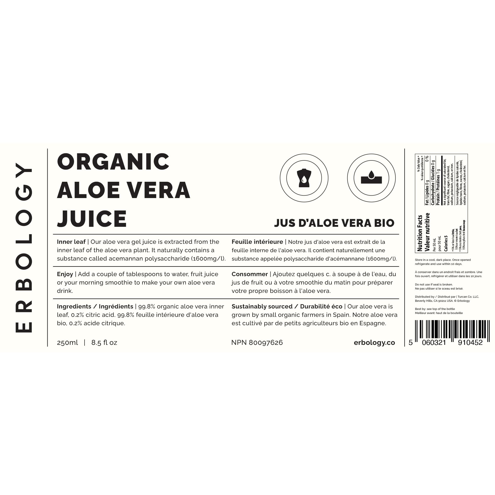 Erbology Aloe Vera Juice 200g lifestyle scene
