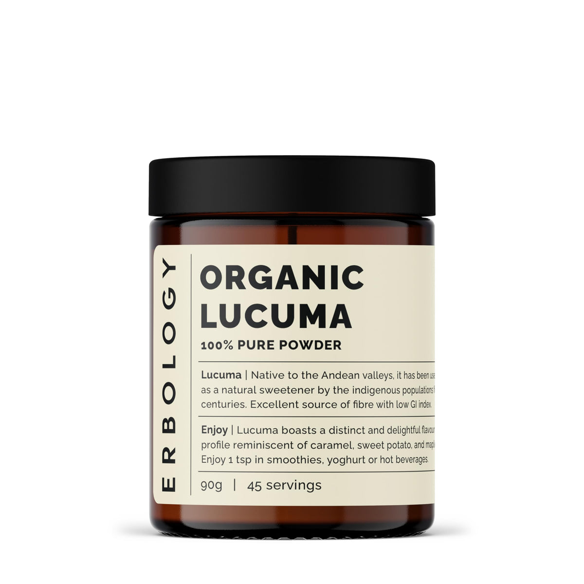 Erbology Lucuma Powder 272g front view with packaging