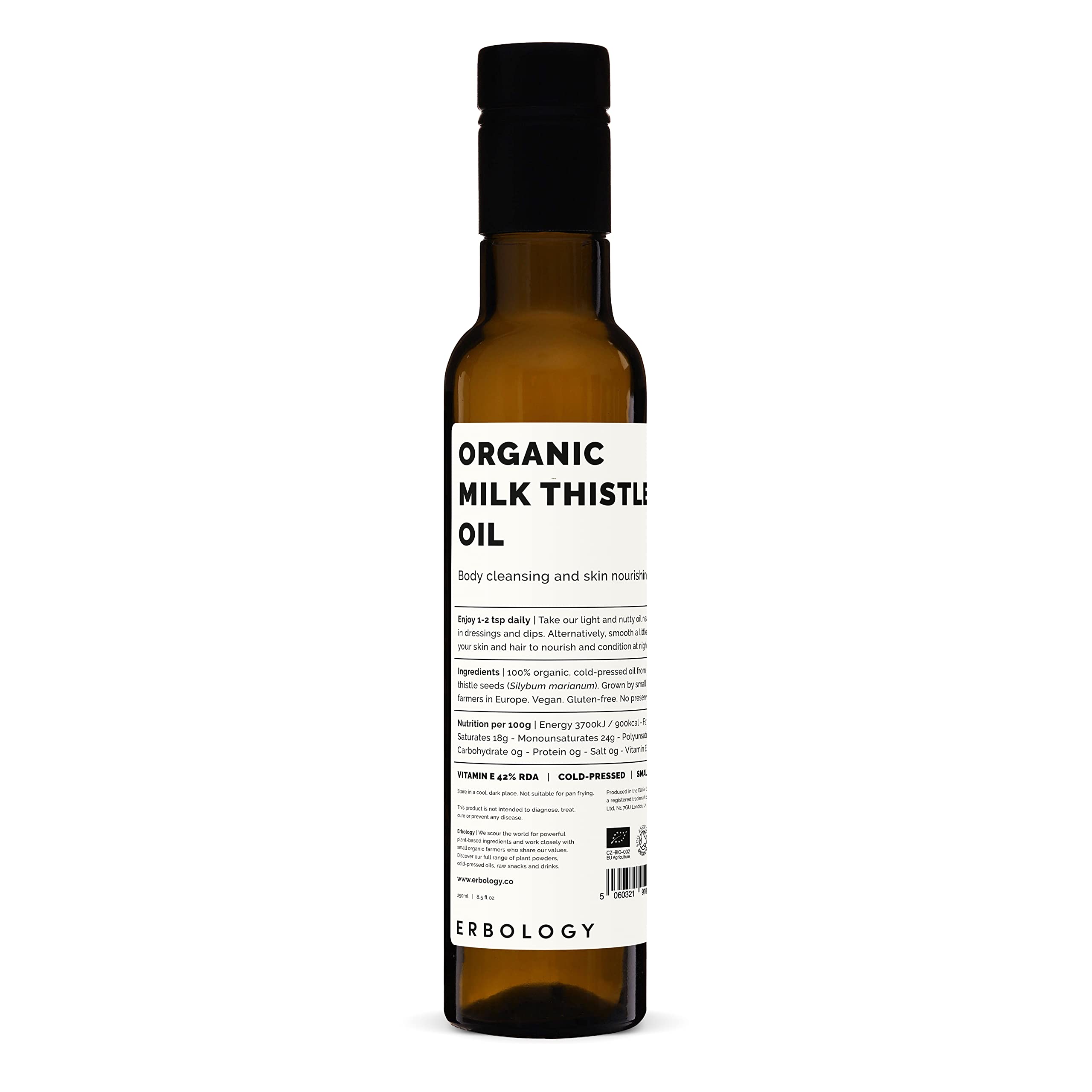 Erbology Milk Thistle Oil 400g front view with label