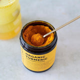 Erbology Organic Turmeric Root Powder 220g back view with ingredients