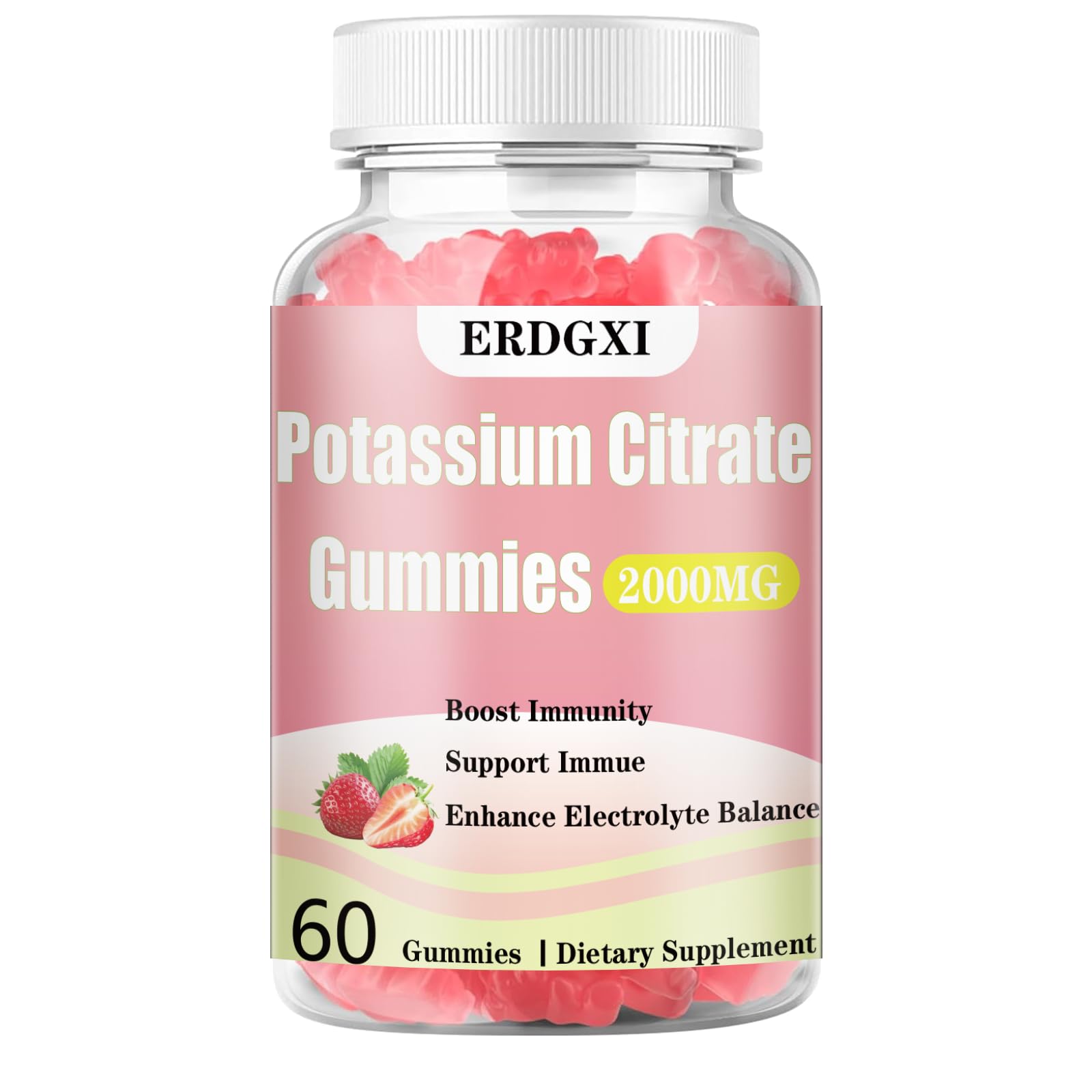 ERDGXI Potassium Citrate Gummies 2000mg front view packaging