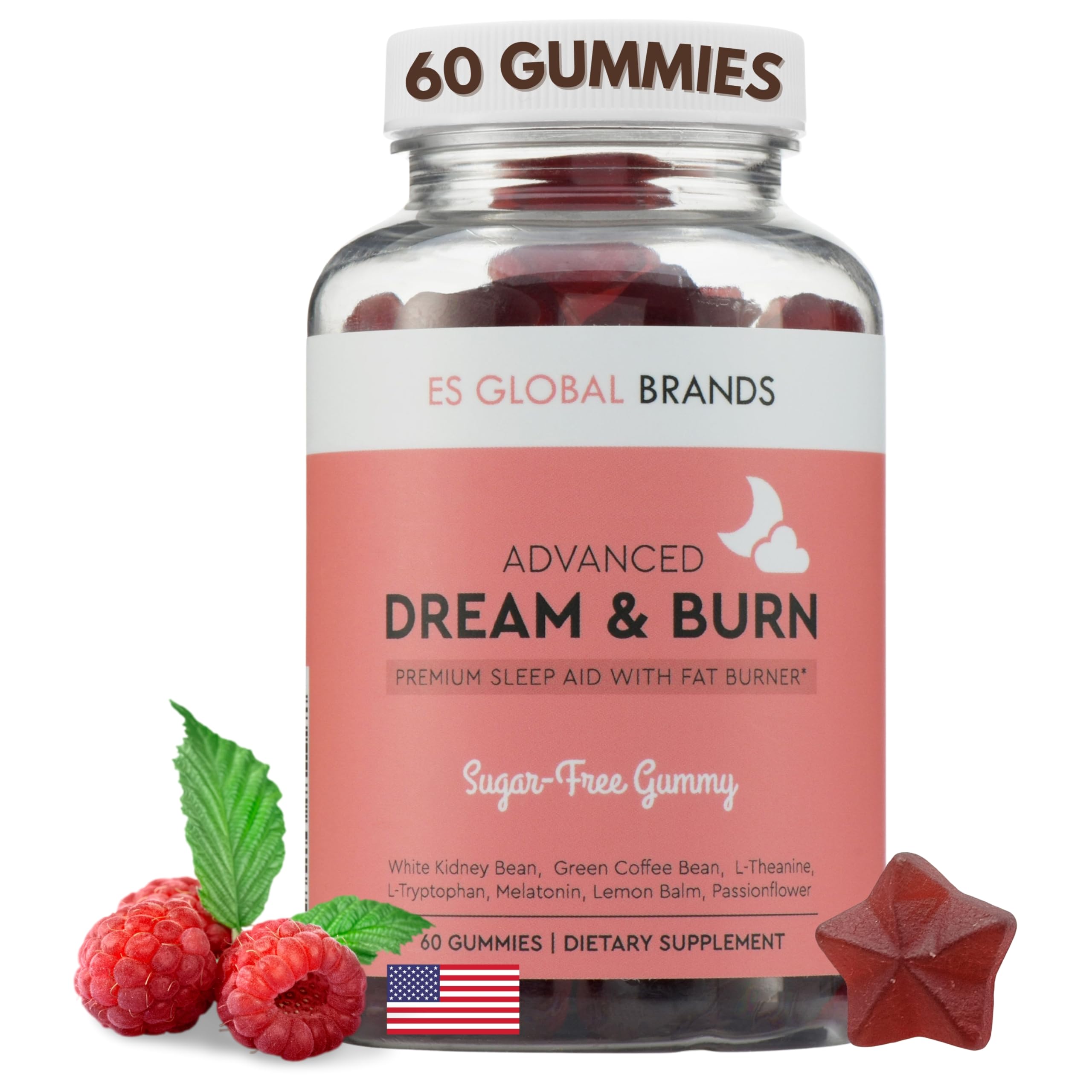 ES Global Brands Dream & Burn Nighttime Gummies front view