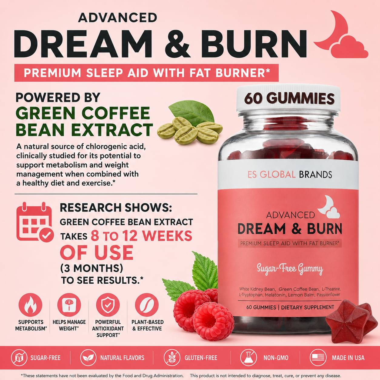 ES Global Brands Dream & Burn Nighttime Gummies lifestyle scene
