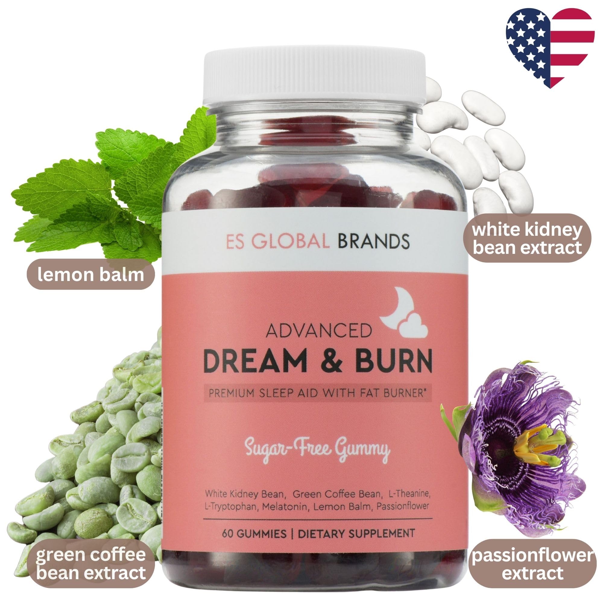 ES Global Brands Dream & Burn Nighttime Gummies packaging