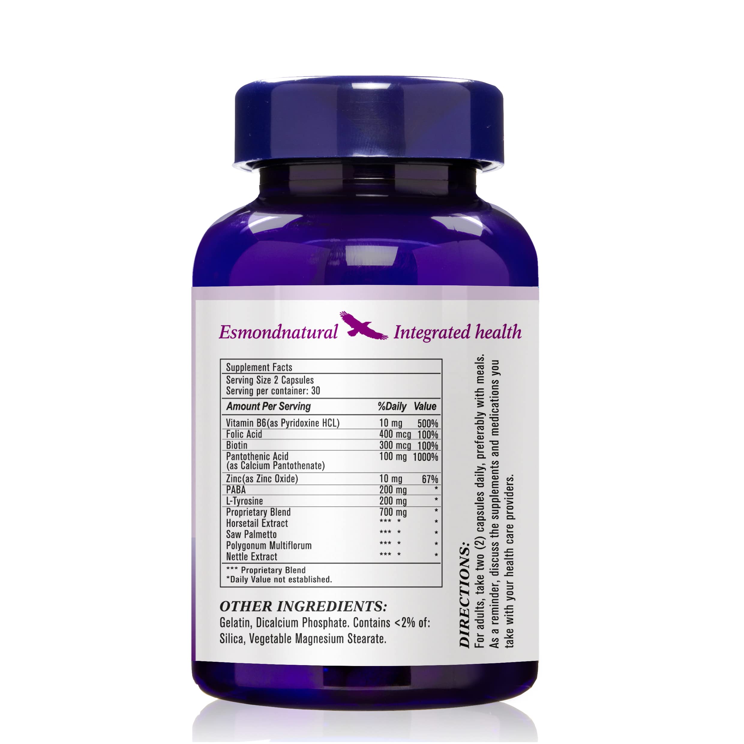 Esmond Natural Hair Support Supplement packaging close-up