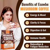 Esowbe Organic Mushroom Coffee Blend in a cup with hot water