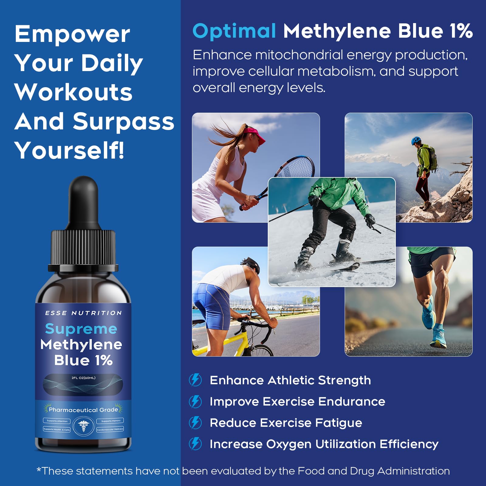 ESSE NUTRITION Methylene Blue Drops 57g bottle side view
