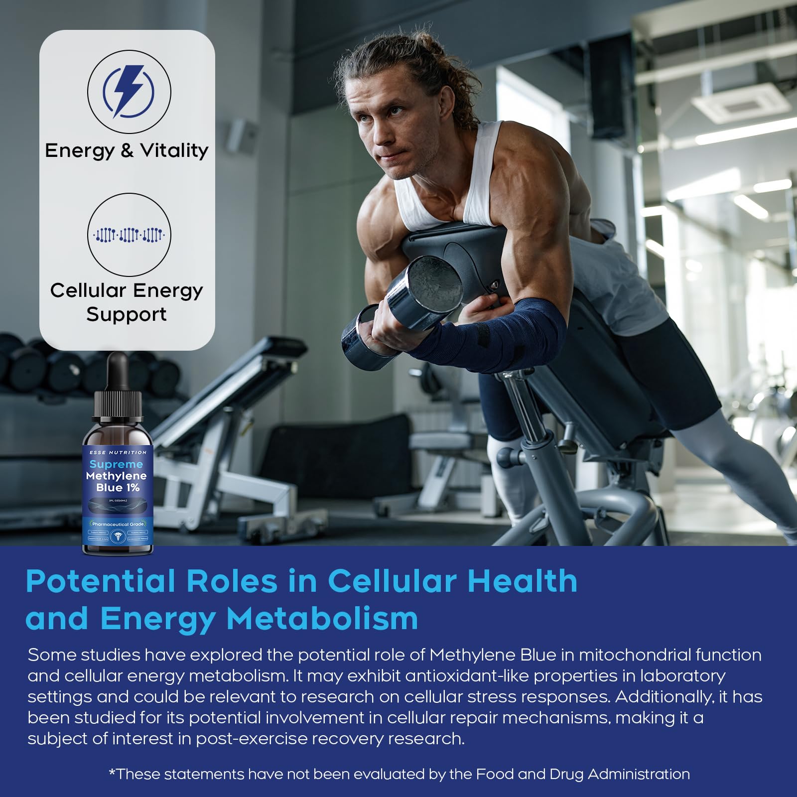 ESSE NUTRITION Methylene Blue Drops 57g packaging details