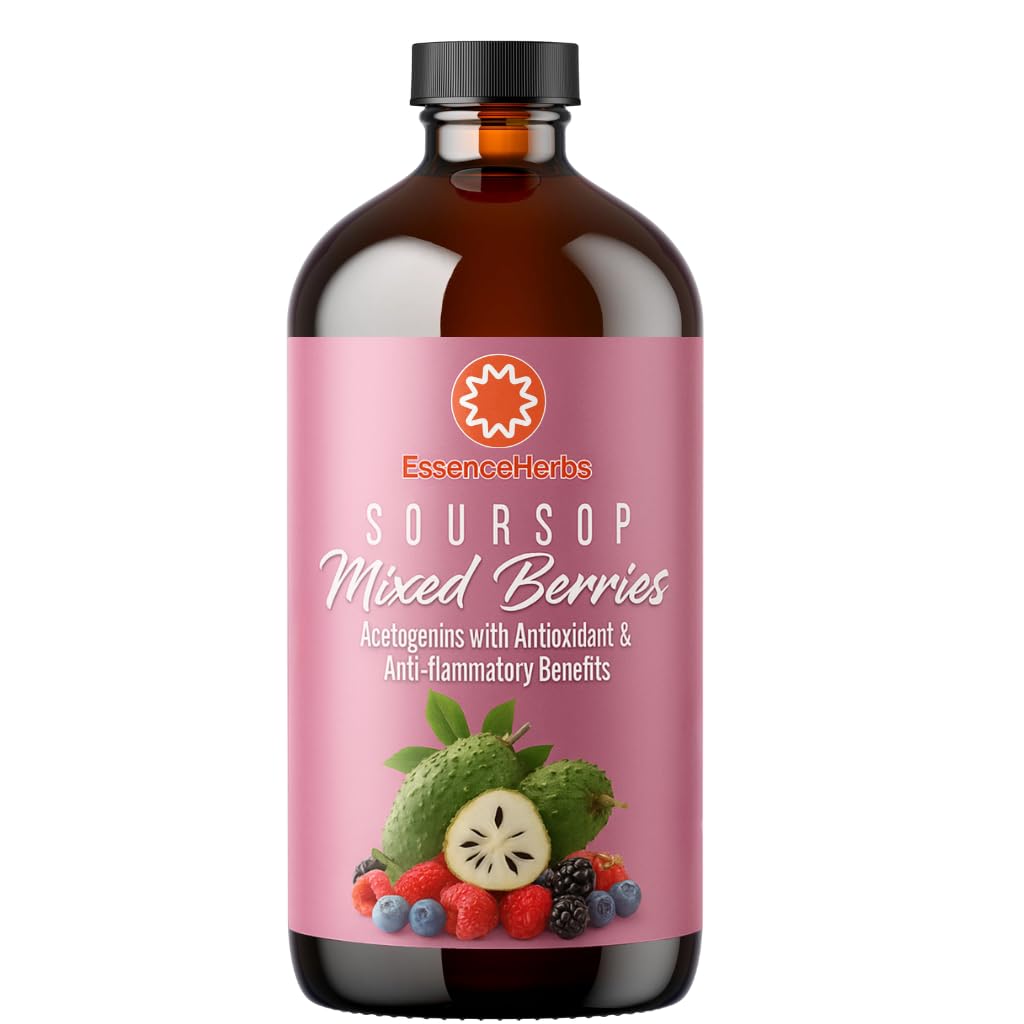 Essence Herbs Soursop Bitters Liquid with Mixed Berries front view