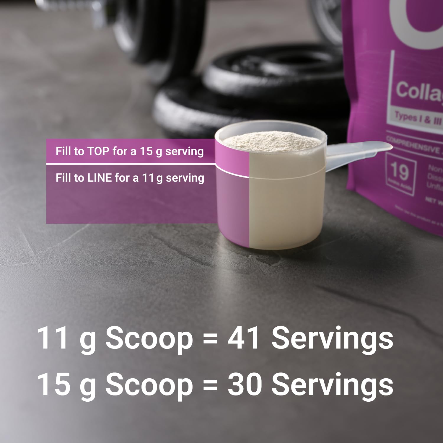 Essential Elements Collagen Peptides on a kitchen counter