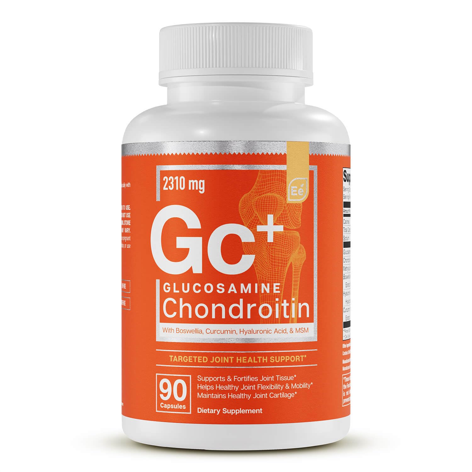 Essential Elements Glucosamine Chondroitin supplement with a measuring spoon