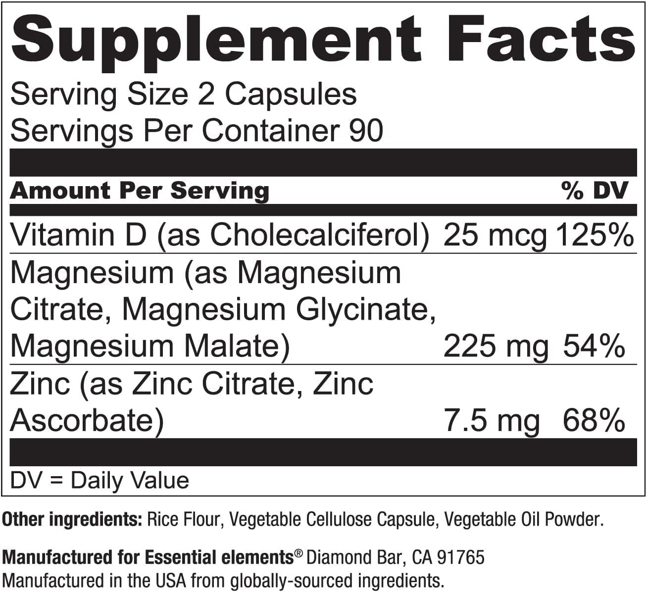 Essential Elements Magnesium Supplement on a wooden table