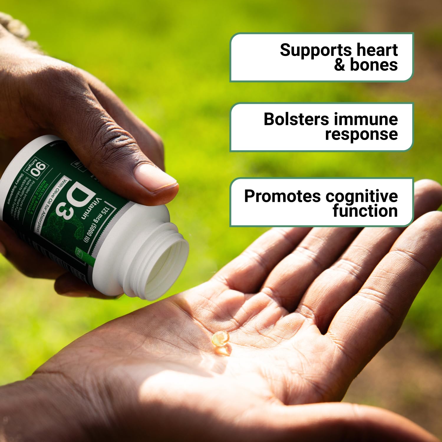 Essential Elements Vitamin D3 1000 IU capsules packaging