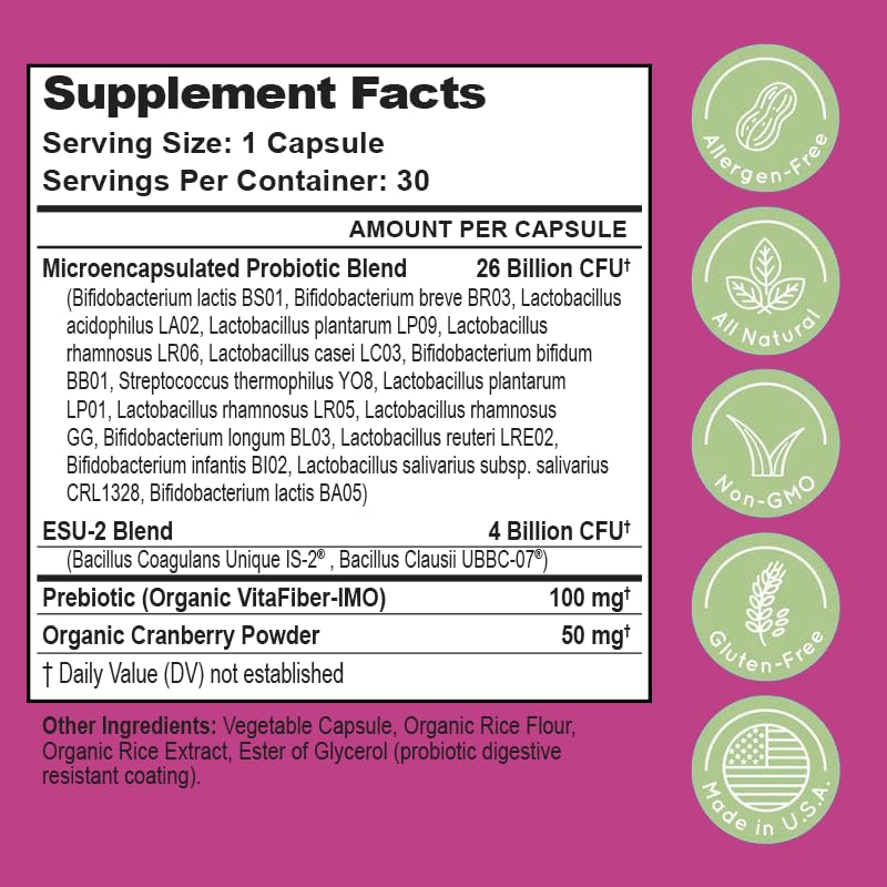 Essential Source Cranberry Probiotic capsules on a wooden table