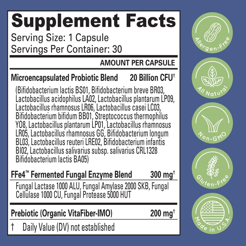 Essential Source Daily Probiotic Supplement 30 Capsules ingredients list