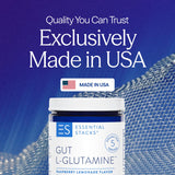 Essential Stacks Gut L-Glutamine Powder packaging details