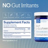 Essential Stacks L-Glutamine Powder lifestyle scene with fitness gear