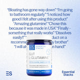 Essential Stacks L-Glutamine Powder packaging with ingredients list