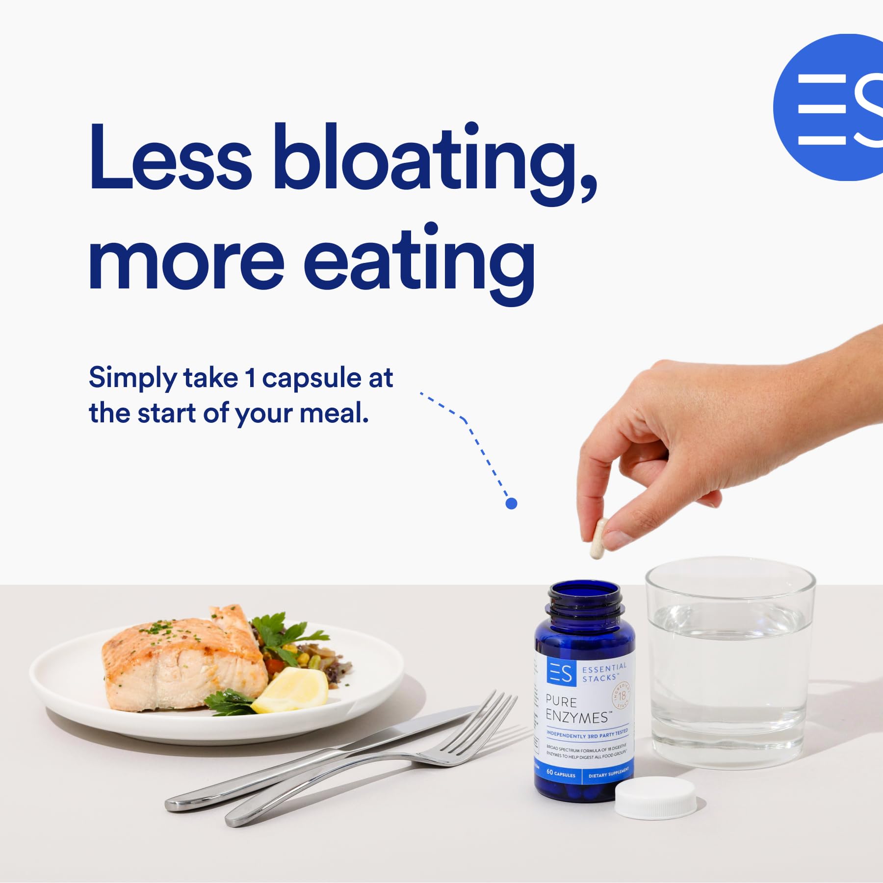 Essential Stacks Multi-Enzyme Supplement 50g side view