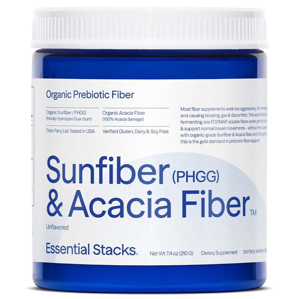 Essential Stacks Prebiotic Fiber Powder 210g front view