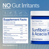 Essential Stacks Prebiotic Fiber Powder 210g mixed in a drink