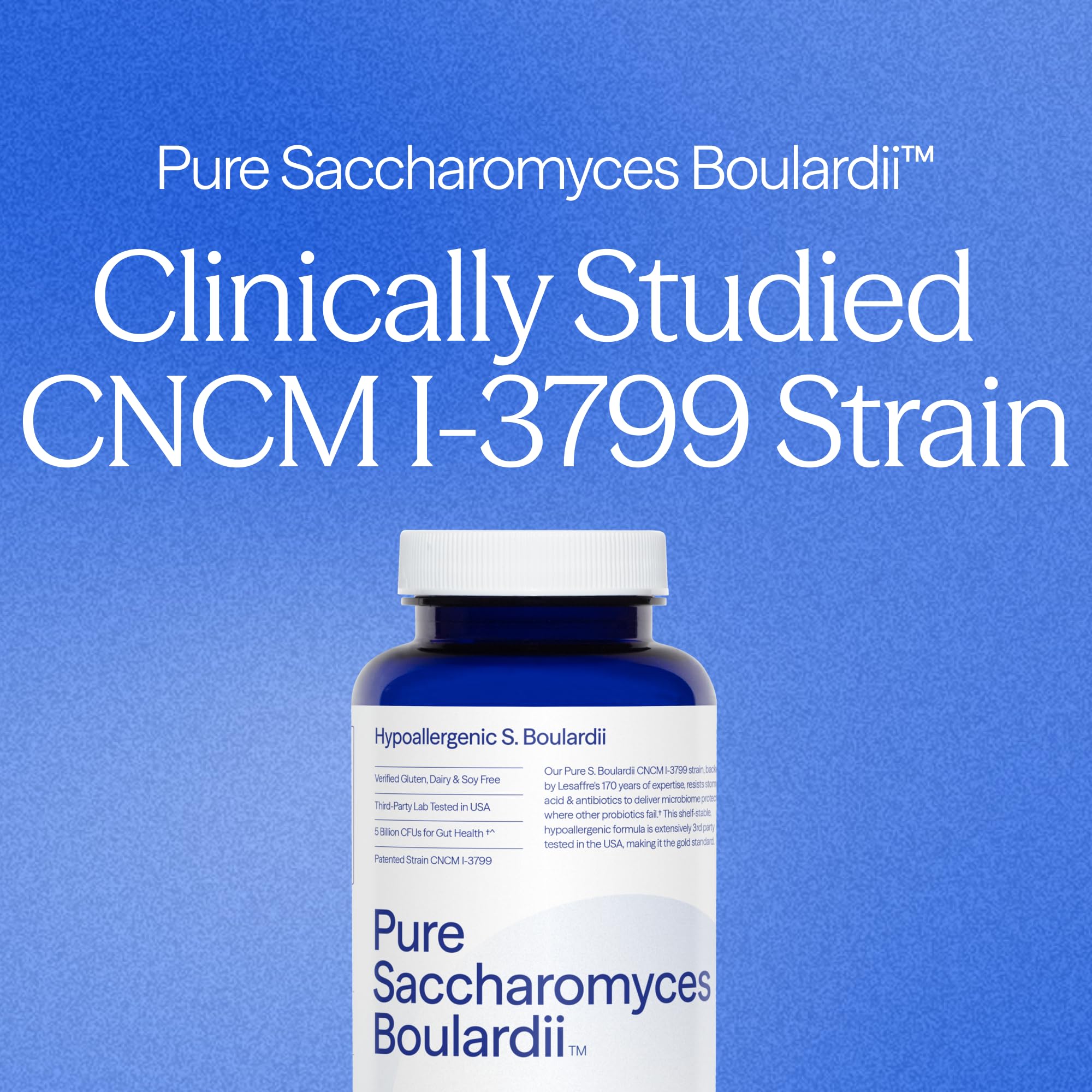 Essential Stacks Saccharomyces Boulardii Probiotics side view showing capsule