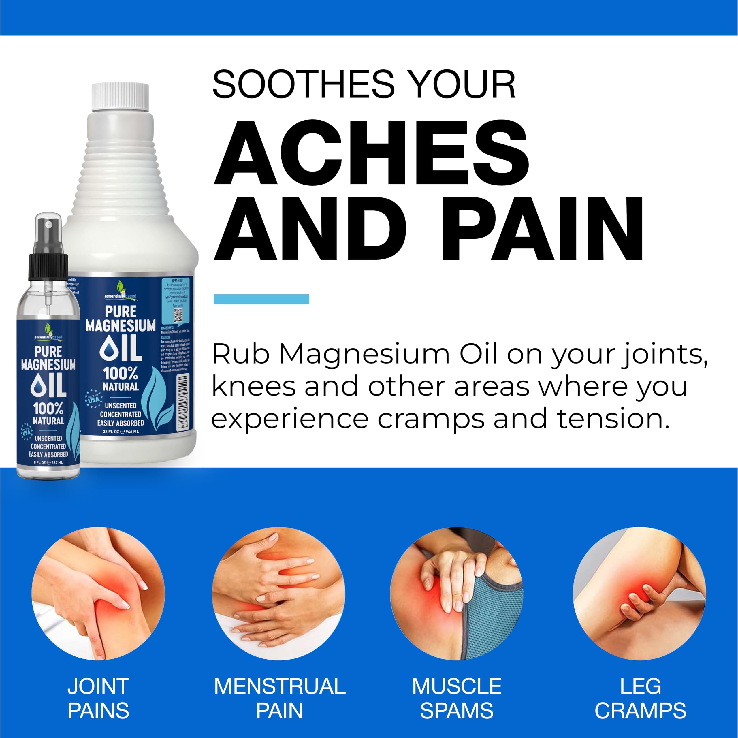 Essentially Based Magnesium Oil Spray 1129g back view